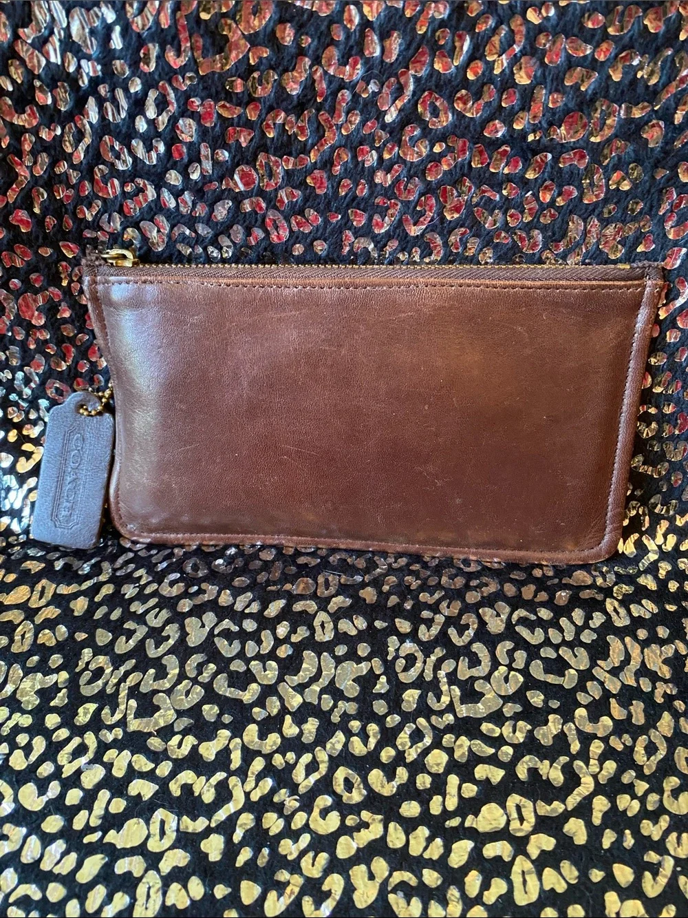 Vintage 1980’s Coach Leather skinny case makeup pouch - Chocolate Brown - Picture 3 of 5